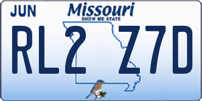 MO license plate RL2Z7D