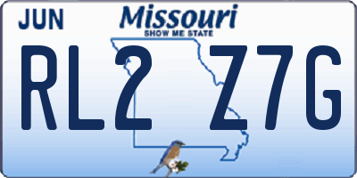 MO license plate RL2Z7G