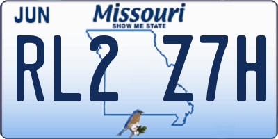 MO license plate RL2Z7H