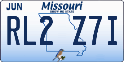 MO license plate RL2Z7I