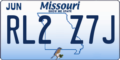 MO license plate RL2Z7J