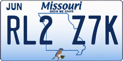 MO license plate RL2Z7K