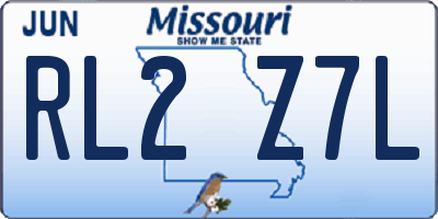 MO license plate RL2Z7L