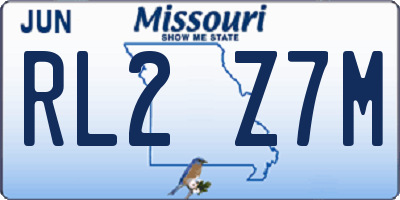 MO license plate RL2Z7M
