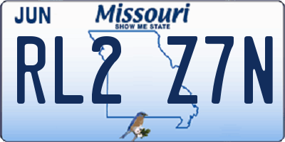 MO license plate RL2Z7N
