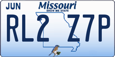 MO license plate RL2Z7P