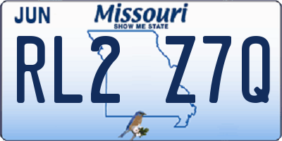 MO license plate RL2Z7Q