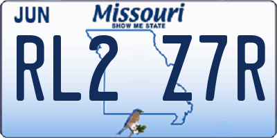 MO license plate RL2Z7R