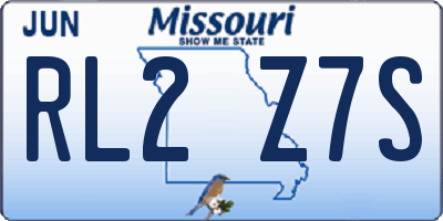 MO license plate RL2Z7S