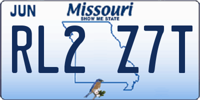 MO license plate RL2Z7T