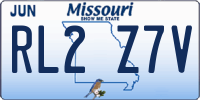 MO license plate RL2Z7V