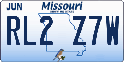 MO license plate RL2Z7W