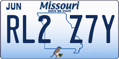 MO license plate RL2Z7Y