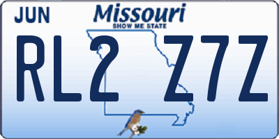 MO license plate RL2Z7Z