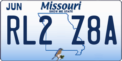 MO license plate RL2Z8A