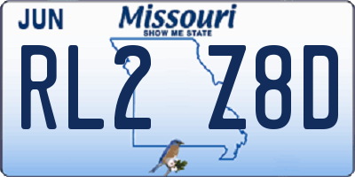 MO license plate RL2Z8D