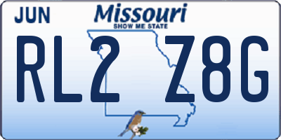 MO license plate RL2Z8G