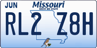 MO license plate RL2Z8H