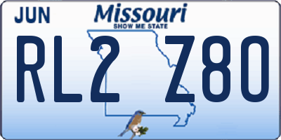 MO license plate RL2Z8O