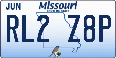 MO license plate RL2Z8P