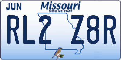 MO license plate RL2Z8R