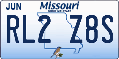 MO license plate RL2Z8S