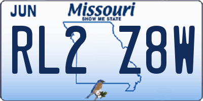 MO license plate RL2Z8W