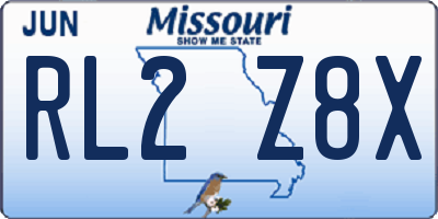 MO license plate RL2Z8X