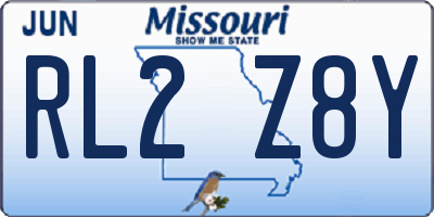 MO license plate RL2Z8Y
