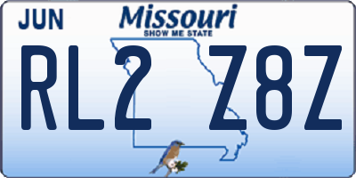 MO license plate RL2Z8Z