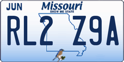 MO license plate RL2Z9A