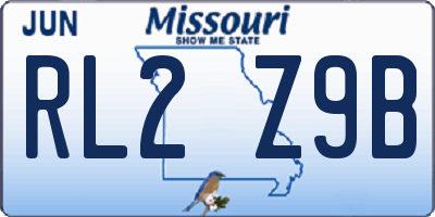MO license plate RL2Z9B