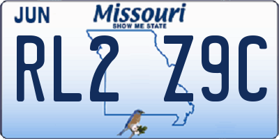 MO license plate RL2Z9C