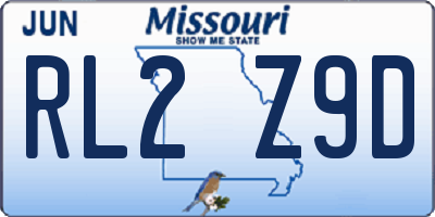 MO license plate RL2Z9D