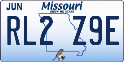 MO license plate RL2Z9E