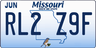 MO license plate RL2Z9F