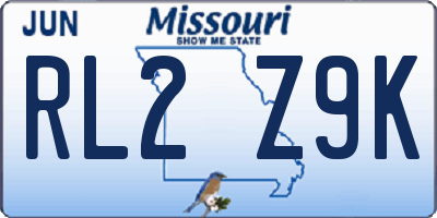 MO license plate RL2Z9K