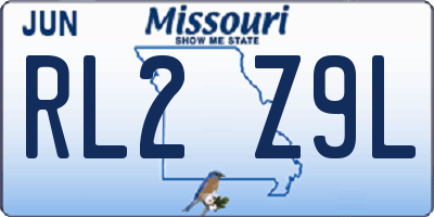 MO license plate RL2Z9L