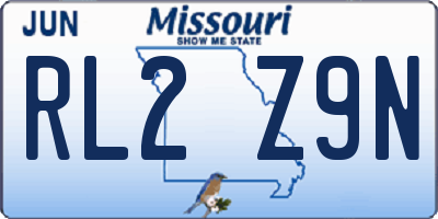MO license plate RL2Z9N