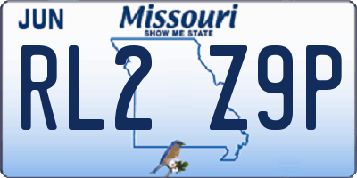 MO license plate RL2Z9P