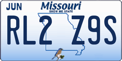 MO license plate RL2Z9S