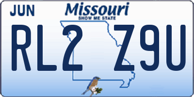 MO license plate RL2Z9U