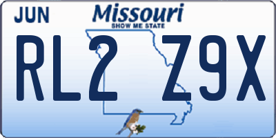 MO license plate RL2Z9X