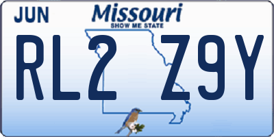 MO license plate RL2Z9Y