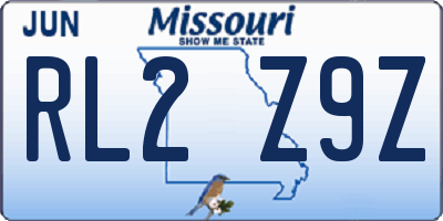 MO license plate RL2Z9Z