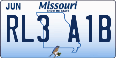 MO license plate RL3A1B