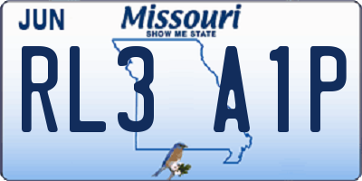 MO license plate RL3A1P