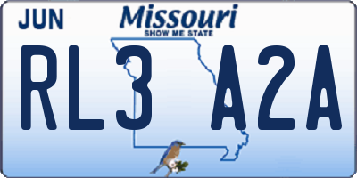 MO license plate RL3A2A