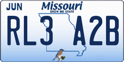 MO license plate RL3A2B