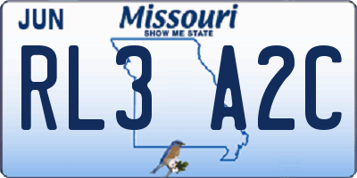MO license plate RL3A2C